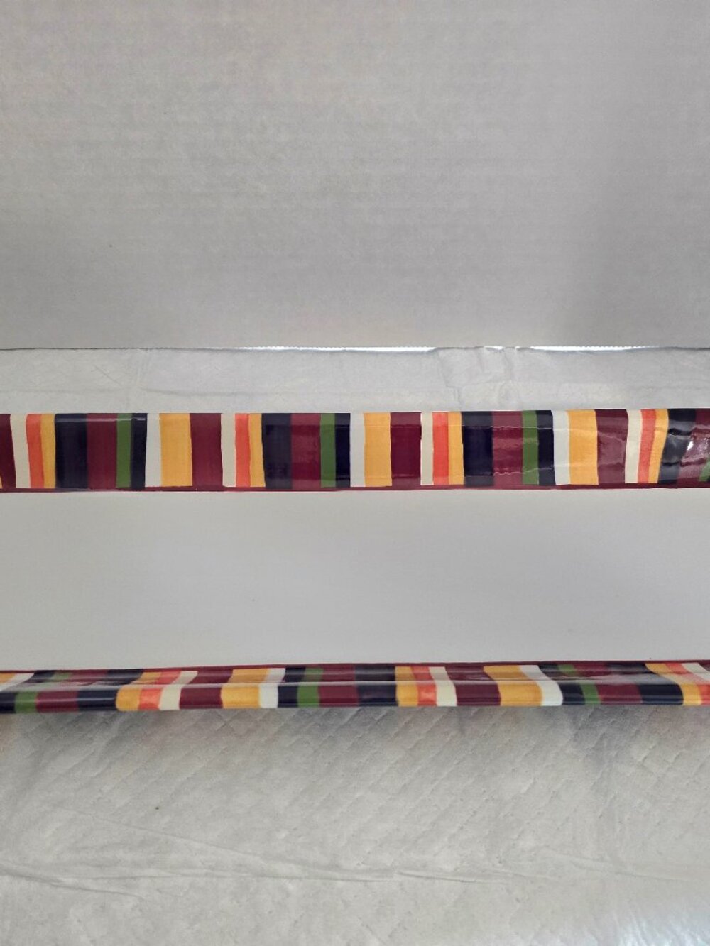 Pampered Chef Simple Additions Stripes 16" Rectangular Serving Platter Dish EUC